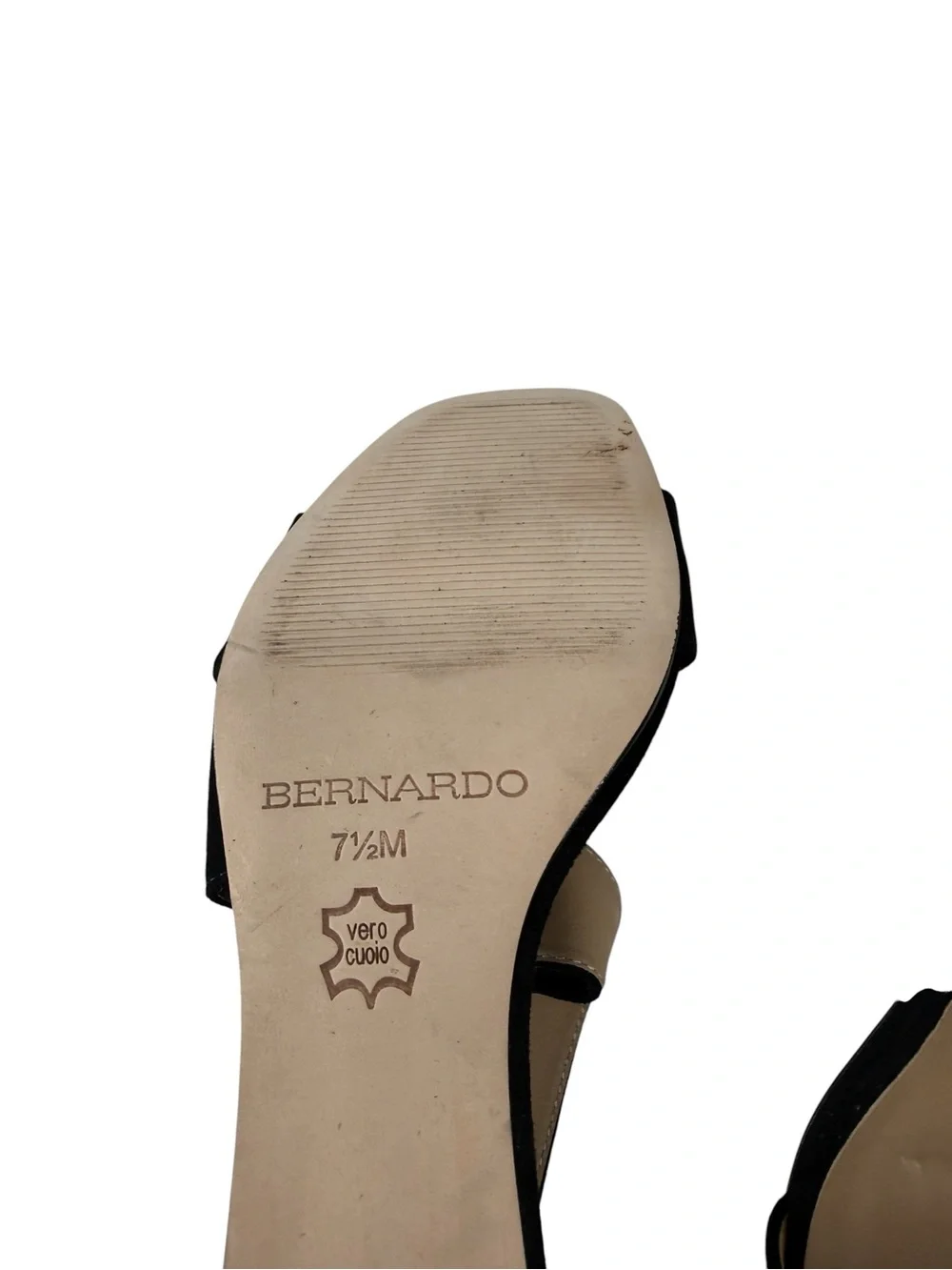 Bernardo Camille Heels in Black Kid Suede Leather Heel Anthropologie Women’s 7.5